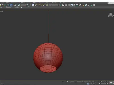 Copper Round Pendant Low-poly 3D model