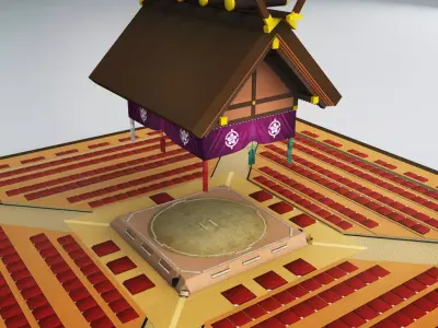 Sumo dojo arena stadium ring 3D model