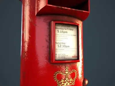 Royal Mail Postbox Low-poly 3D model