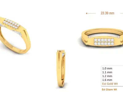 Diamond Ring for Women 3D print model 38