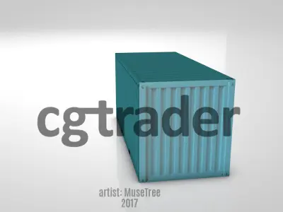 Shipping Container Low Poly 20ft Low-poly 3D model