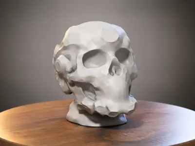 Robot Skull Headphone Stand  Cyborg Headset Stand 3D print model