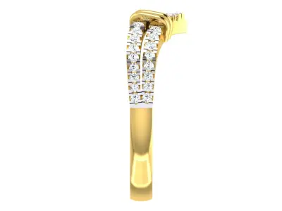 Light Weight Yellow Gold Diamond Ring  -EZ R-162 3D print model