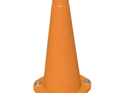 Realistic Traffic Safety Cone PBR Low-poly 3D model