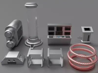 sci-fi kitbash set 1 3d model  3D model