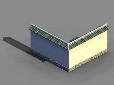 Game River Yang City - a small wall -02 3D model