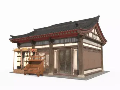 Ancient Asian Architectural Curio Shop 3D model