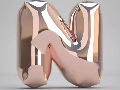 N Balloon Copper 3D model