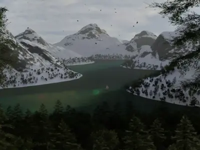 Alpine Lake Cinematic Environment 3D model