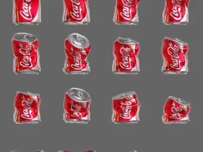 Crushed Soda Can 3D Model Collection 3D model
