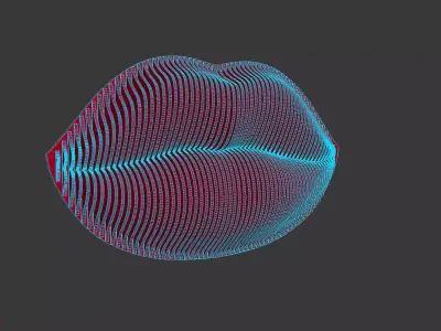 Parametric Lips Wall Decor 2 3D model 3D model