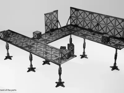 Sci-fi parts Low-poly 3D model