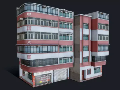 Chinese Building Lok Po Low-poly 3D model