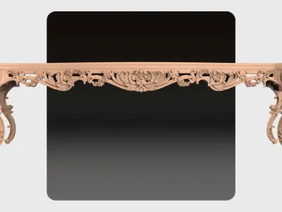 Carved tv table for CNC 01 3D model