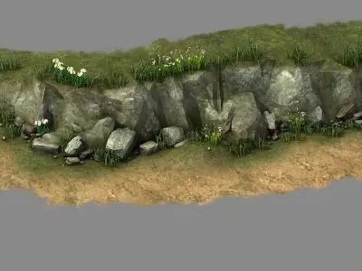 Explore the mountains - hillside - mountain road 4 3D model