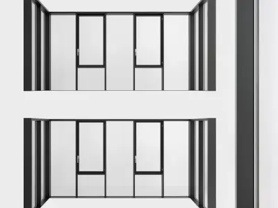 Panoramic glazing Stained glass 103 Low-poly 3D model