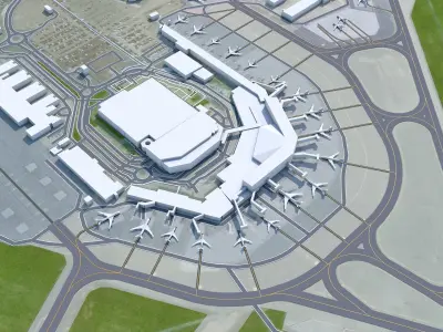 Stavanger Airport 12km Low-poly 3D model