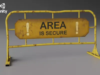 Portable Fence Low-poly 3D model