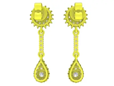 Halo Drop Earrings 3D Jewelry Model 6077 3D print model