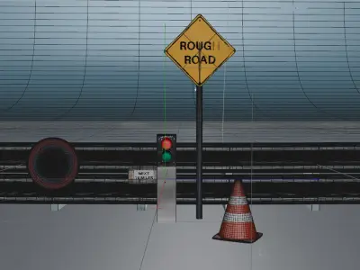 RoughRoad Shield and Crash Barrier 3D model