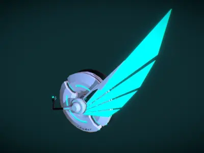 Wing Headphone Low-poly 3D model
