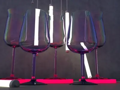 Wine glass Riesling Dry Champagne cocktail barware 3D model