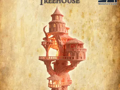 Grand Treehouse Tabletop Terrain 28 MM 3D print model