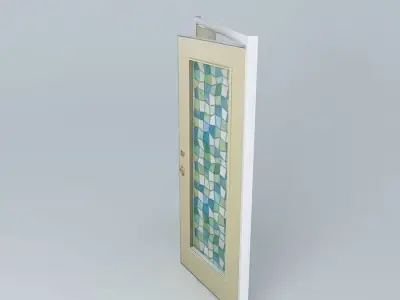 Double Stained Glass Doors 3D model