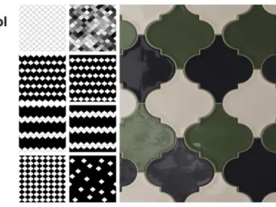 Arabesque Lantern Tile in Straight Set Texture