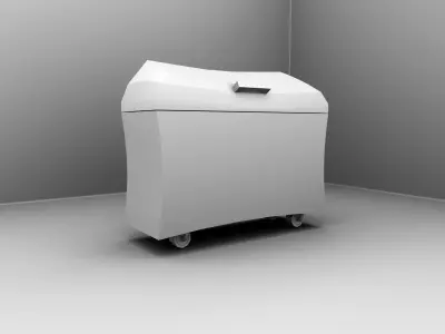 Dustbin Close door props Low-poly 3D model