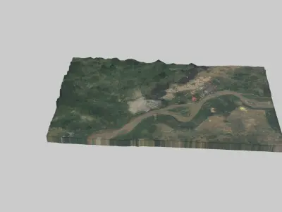 Ciudad Guayana City Low-poly 3D model