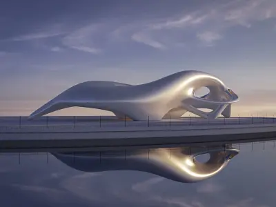 Futuristic building 37 3D model