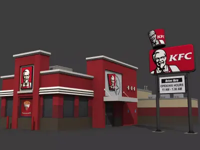 KFC Restaurant Low-poly 3D model