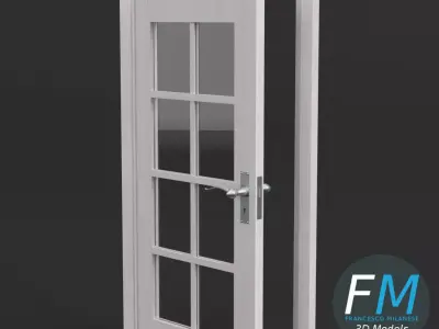 8 panel glass door 3D model
