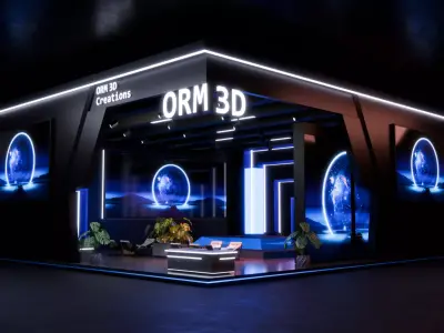 Futuristic Exhibition Booth High Quality 3D Environment 3D model