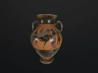 Set of historical vases Low-poly 3D model