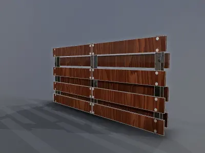 wooden fence Low-poly 3D model