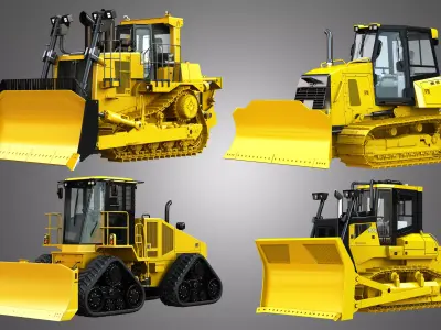Bulldozers - 4 in 1 3D Model Pack