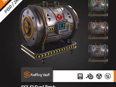 SCI-FI Fuel Tank Low-poly 3D model