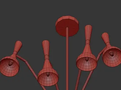 The Hallard gold chandelier with brass accents 3D model