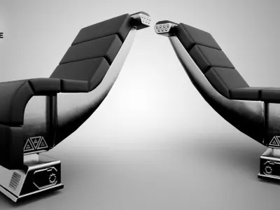 Seat Sci-Fi game-ready Low-poly 3D model