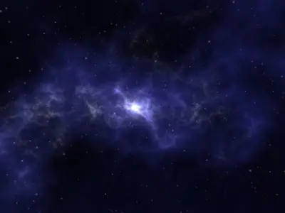 The earth and moon in space 3D model