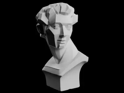 Low Poly Classical Bust Sculpture - 3D Printable Model 3D print model