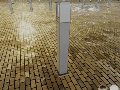 Street Light 8 Bollard 900mm Basic Version 1 Low-poly 3D model