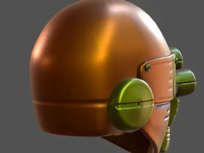 Gas mask helmet 3d model scifi Low-poly  Low-poly 3D model 385