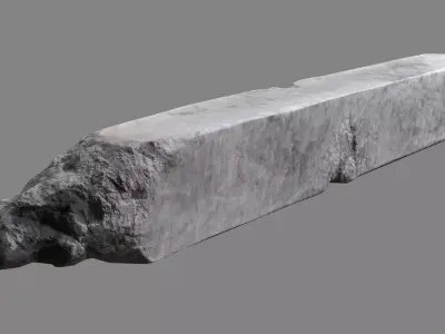 Damaged Concrete Column 03 Low-poly 3D model