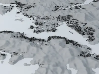 Hong Kong Districts Streets and Buildings with Terrain 3D model