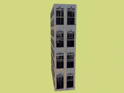 Retro Building  Low-poly 3D model