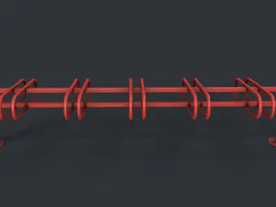 Bike Rack 10 PBR Game Ready Low-poly 3D model