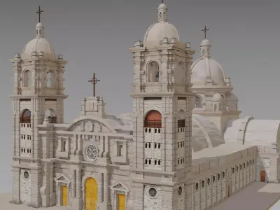 The Cathedral of Tacna - Low Poly Low-poly 3D model